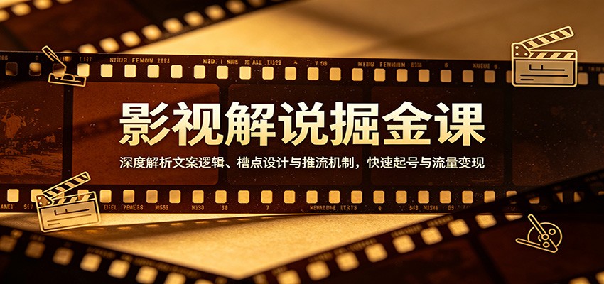 影视解说掘金课：深度解析文案逻辑、槽点设计与推流机制，快速起号与流量变现 - 小灰云创-小灰云创