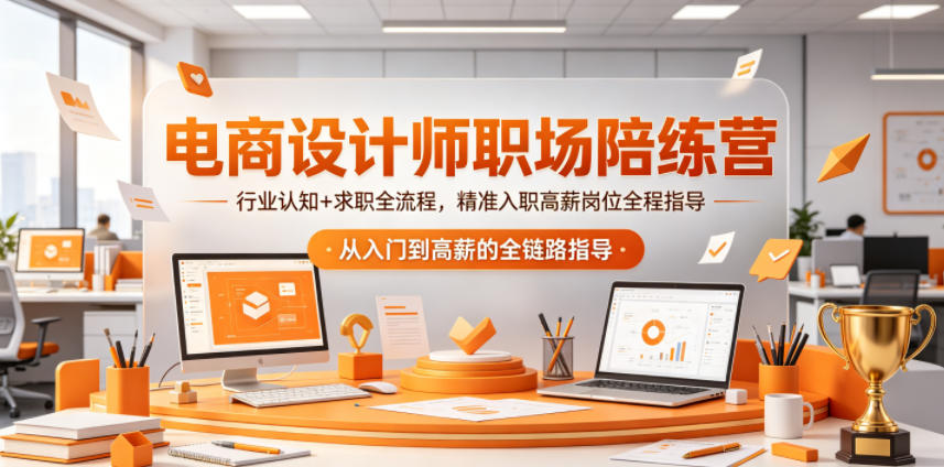 电商设计师职场陪练营,行业认知+求职全流程,精准入职高薪岗位全程指导-小灰云创
