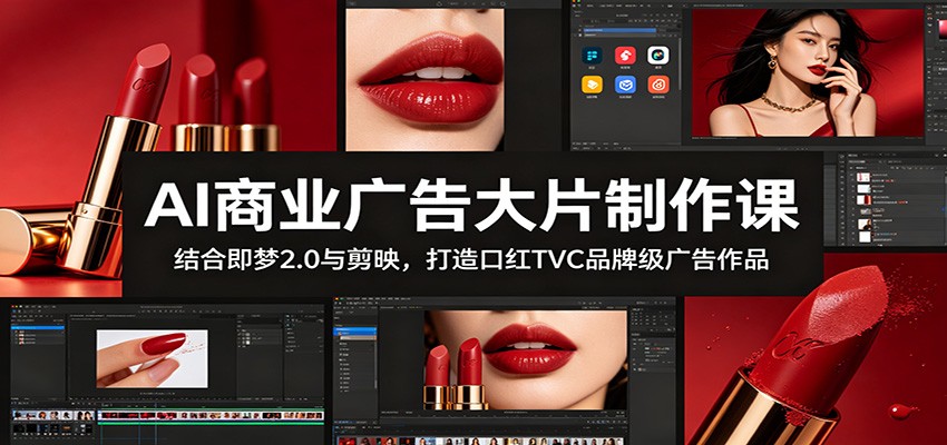 AI商业广告大片制作课：结合即梦2.0与剪映，打造口红TVC品牌级广告作品-小灰云创
