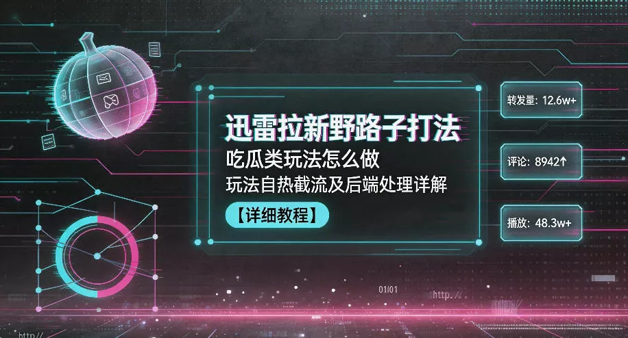 迅雷拉新野路子打法，吃瓜类玩法怎么做，玩法自热截流及后端处理详解-小灰云创