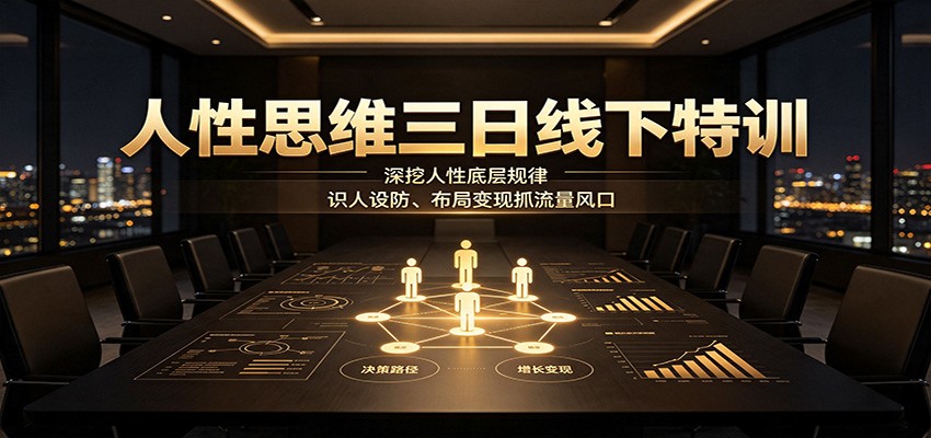 人性思维三日线下特训:深挖人性底层规律,识人设防、布局变现抓流量风口 人性思维三日线下特训:深挖人性底层规律,识人设防、布局变现抓流量风口