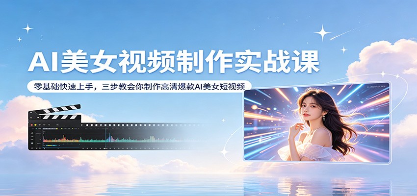 AI美女视频制作实战课：零基础快速上手，三步教会你制作高清爆款AI美女短视频 - 小灰云创-小灰云创