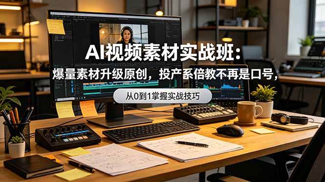 （19085期）AI视频素材实战班：爆量素材升级原创，投产翻倍不再是口号，0-1系统教学实战落地-小灰云创