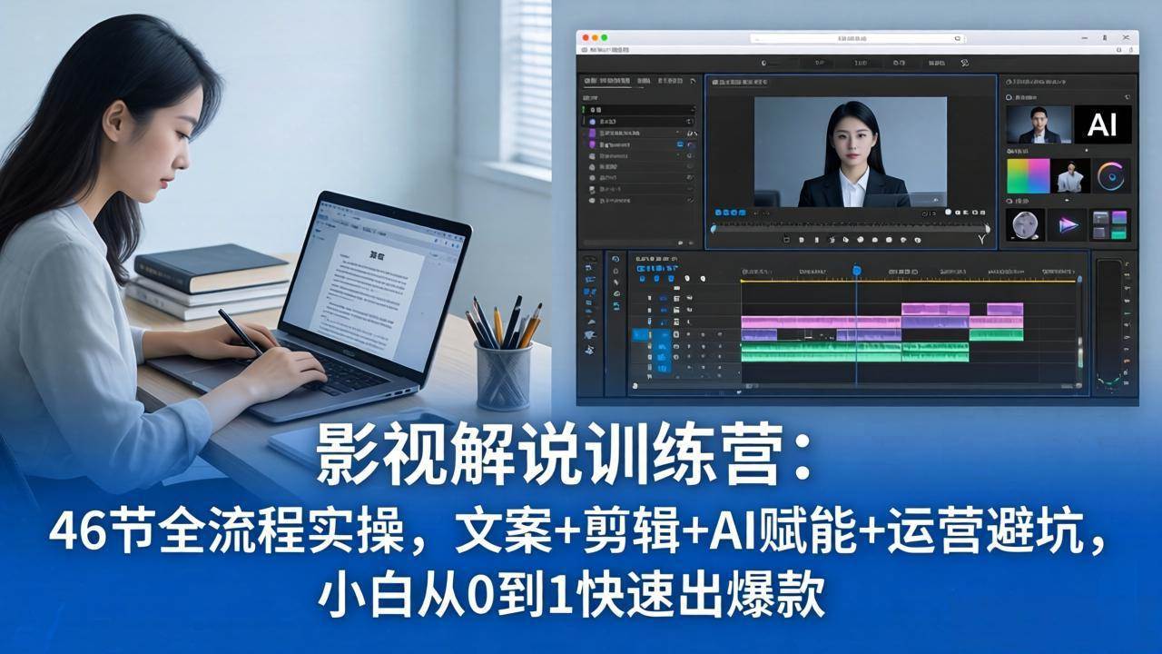 （18053期）影视解说特训营：46节全流程实操，文案+剪辑+AI赋能+运营避坑，小白从0到1快速出爆款 - 小灰云创-小灰云创