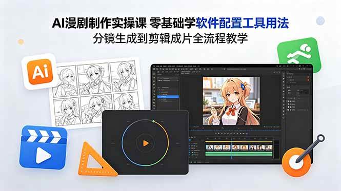 （18605期）AI漫剧制作实操课 零基础学软件配置工具用法 分镜生成到剪辑成片全流程教学-小灰云创