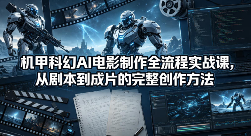 机甲科幻AI电影制作全流程实战课，从剧本到成片的完整创作方法-小灰云创