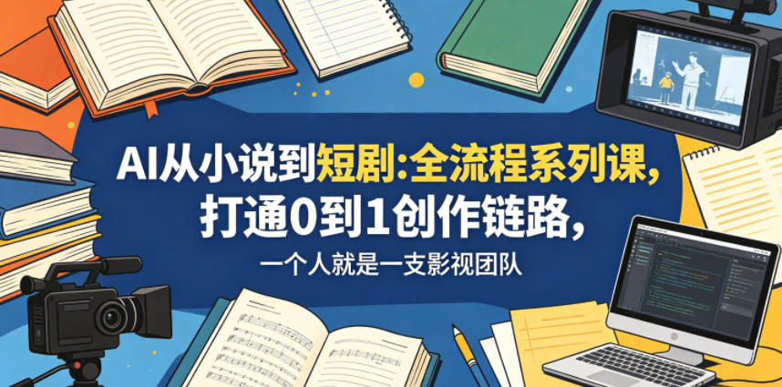 AI从小说到短剧全流程系列课,打通0到1创作链路,一个人就是一支影视团队-小灰云创