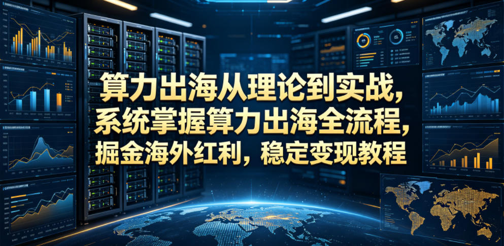 算力出海从理论到实战,系统掌握算力出海全流程,掘金海外红利,稳定变现教程-小灰云创