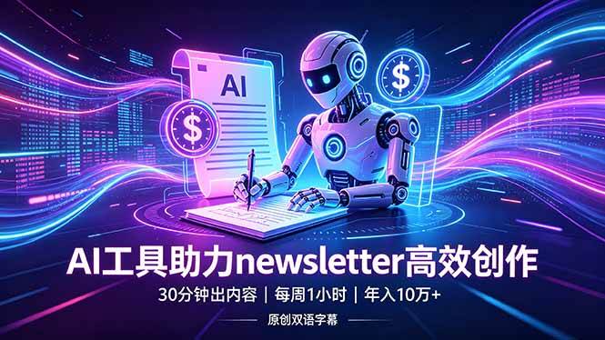 （18279期）做newsletter怕费时间？AI工具帮你30分钟出内容，每周1小时，年入10万+【原创双语字幕】-小灰云创