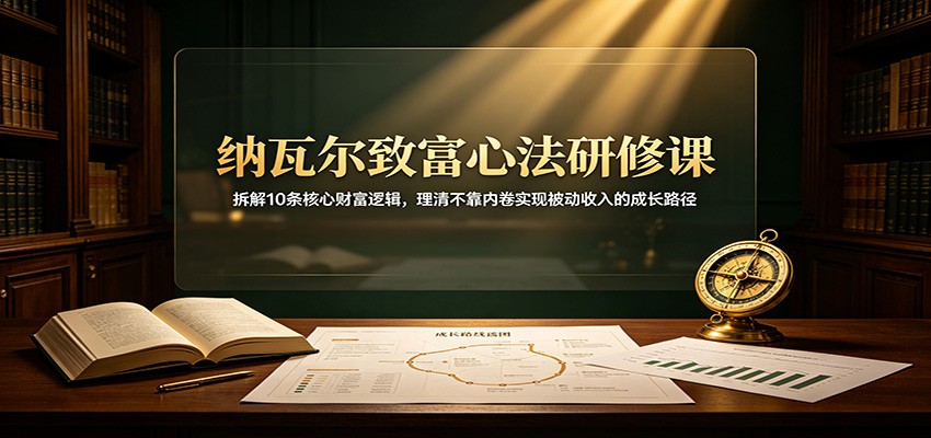 纳瓦尔致富心法研修课：拆解10条核心财富逻辑，理清不靠内卷实现被动收入的成长路径-小灰云创