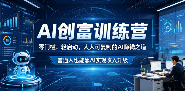 AI创富训练营,零门槛,轻启动,人人可复制的AI賺钱之道,普通人也能靠AI实现收入升级-小灰云创