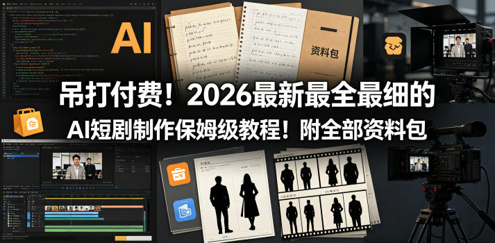 吊打付费!2026最新最全最细的AI短剧制作保姆级教程!附全部资料包-小灰云创