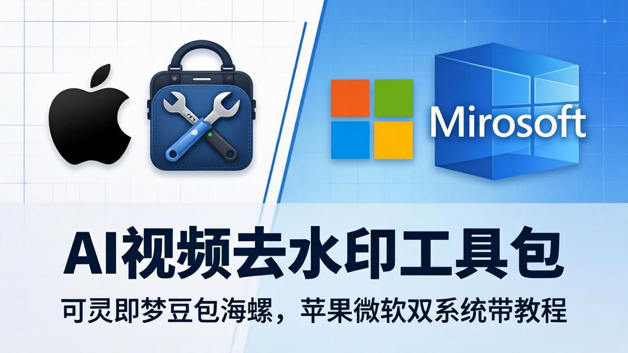 AI视频去水印工具包：可灵即梦豆包海螺，苹果微软双系统带教程-小灰云创