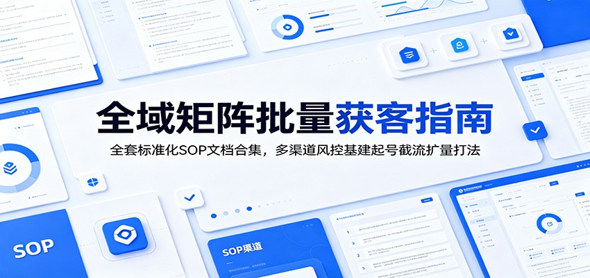 全域矩阵批量获客指南：全套标准化SOP文档合集，多渠道风控基建起号截流扩量打法-小灰云创