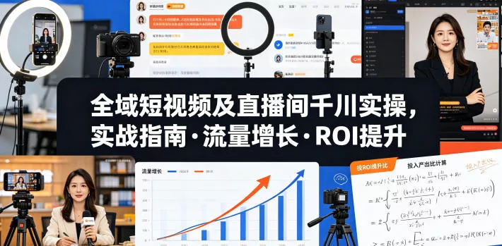 全域短视频及直播间千川实操,实战指南·流量增长·ROI提升(更新)-小灰云创