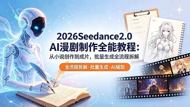 （18537期）2026Seedance2.0 AI制作全能教程：从小说创作到成片，批量生成全流程拆解-小灰云创