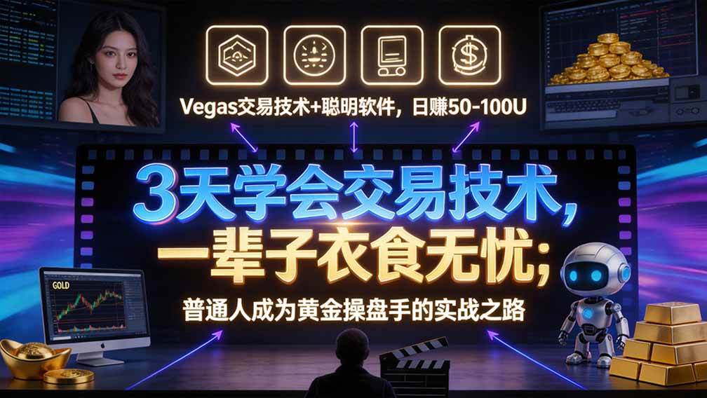（20841期）“顺势而为交易系统”3天学会交易技术，聪明软件辅助，小白也能看懂趋势交易，日入30-100U,长期稳定-小灰云创