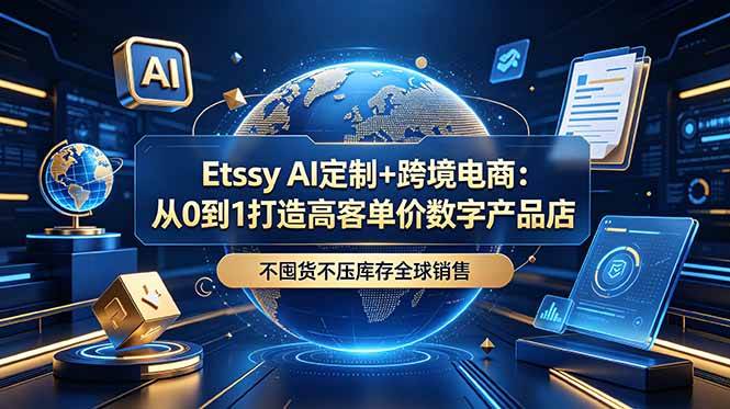 （18974期）Etsy AI定制+跨境电商：从0到1打造高客单价数字产品店，不囤货不压库存全球销售-小灰云创