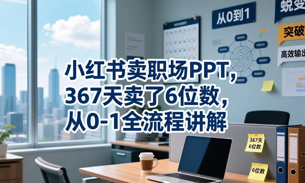 小红书卖职场PPT,367天卖了6位数,从0-1全流程讲解-小灰云创