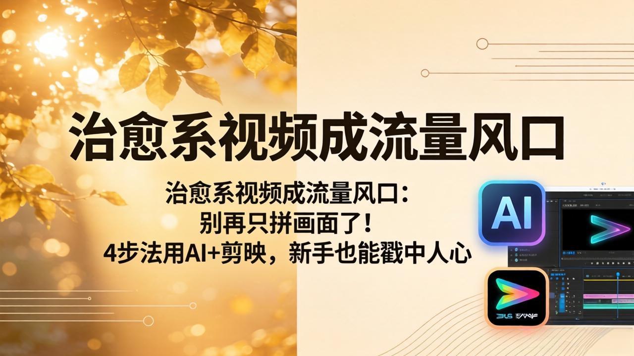 治愈系视频成流量风口：别再只拼画面了！4步法用AI+剪映，新手也能戳中人心-小灰云创