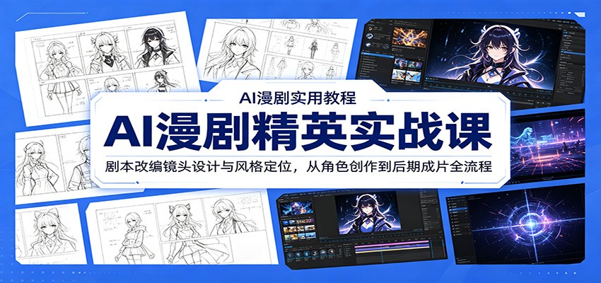 AI漫剧精英实战课：剧本改编镜头设计与风格定位，从角色创作到后期成片全流程-小灰云创