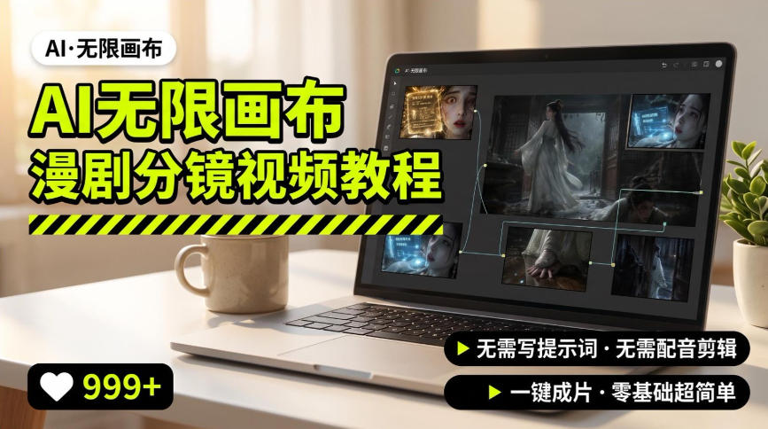 AI无限画布制作爆款漫剧分镜视频搭建教程,无需写脚本,无需制作音频,一键制作超简单-小灰云创