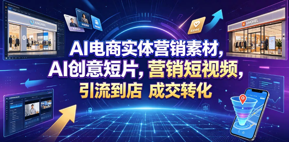AI电商实体营销素材，AI创意短片，高效打造营销短视频，轻松引流到店，稳定提升门店客流与成交转化-小灰云创