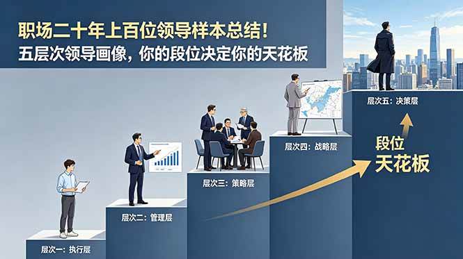 (18900期)付费文章:职场二十年上百位领导样本总结!五层次领导画像,你的段位决定你的天花板-小灰云创