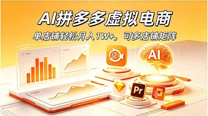 （18987期）AI拼多多虚拟电商，单店铺轻松月入1W+，可多店铺矩阵-小灰云创