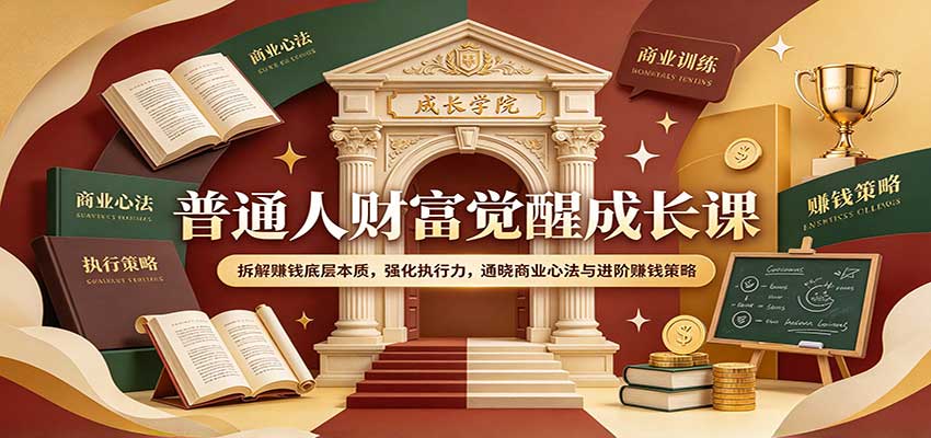 普通人财富觉醒成长课：拆解赚钱底层本质，强化执行力，通晓商业心法与进阶赚钱策略-小灰云创