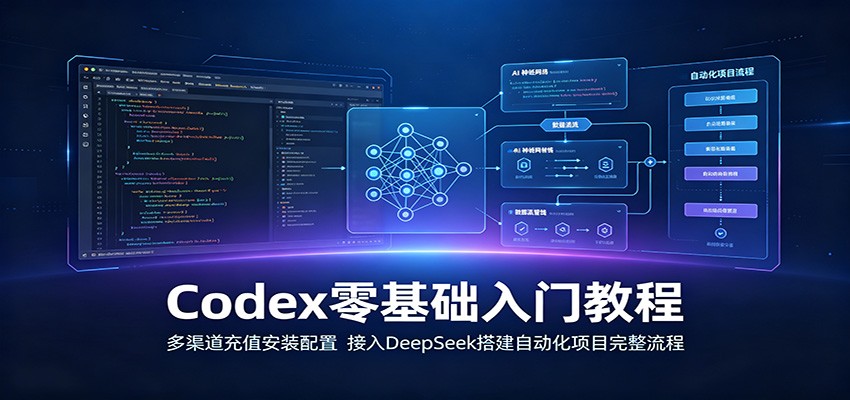 Codex零基础入门教程:多渠道充值安装配置,接入DeepSeek搭建自动化项目完整流程-小灰云创