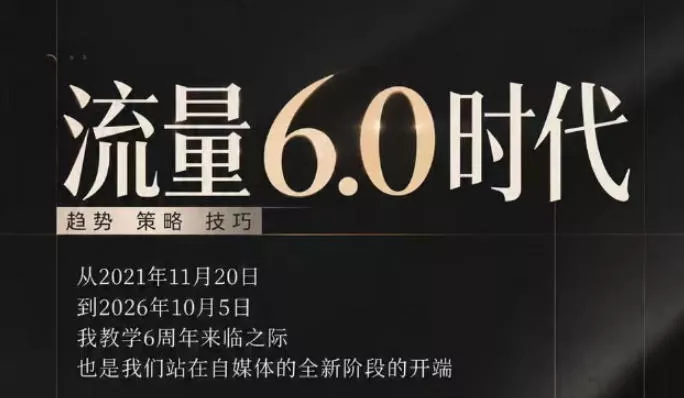 流量6.0时代直播课2026年10月,流量6.0时代的趋势、策略、技巧,2027年前,你的IP能否做起来,本场直播就是你的转折点(更新1012)-小灰云创