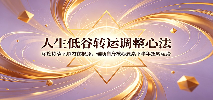 人生低谷转运调整心法：深挖持续不顺内在根源，理顺自身核心要素下半年扭转运势-小灰云创