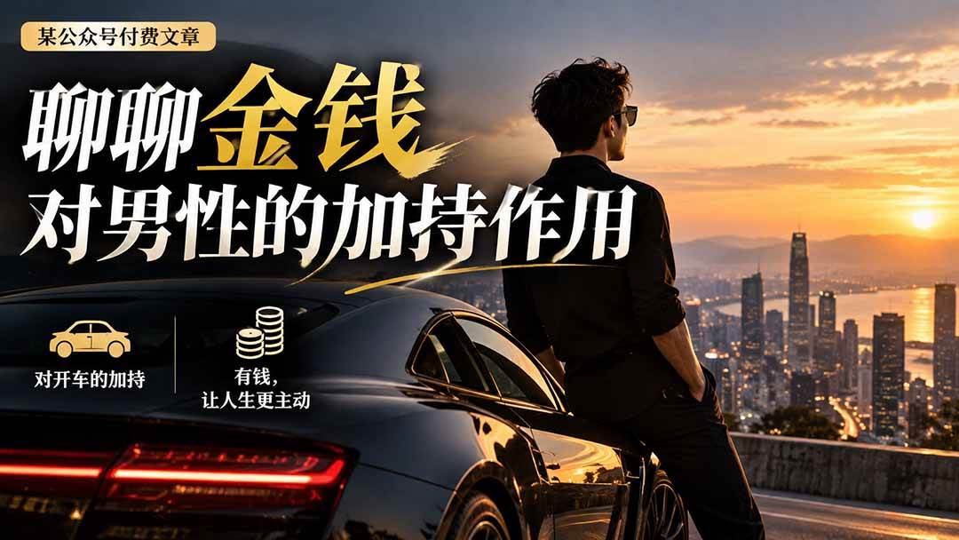 （20627期）【无水印】某公众号付费文章：聊聊金钱对男性的加持作用-小灰云创