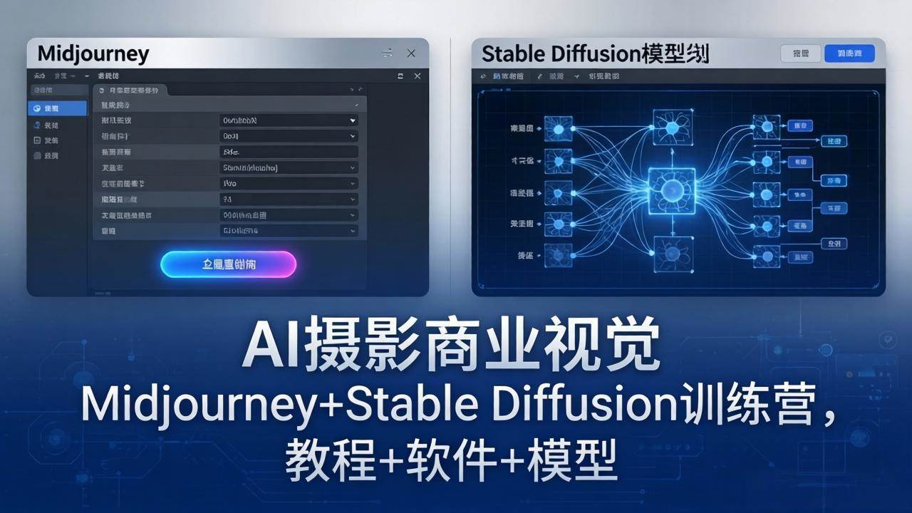 （18271期）AI摄影商业视觉Midjourney+Stable Diffusion训练营，教程+软件+模型-小灰云创