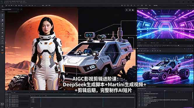 （18475期）AIGC影视剪辑进阶课：DeepSeek生成脚本+Martini生成视频+剪辑后期，完整制作AI短片-小灰云创