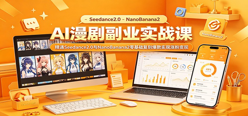 AI漫剧副业实战课：精通Seedance2.0与NanoBanana2零基础复刻爆款实现涨粉变现-小灰云创