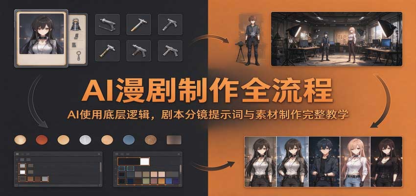 AI漫剧制作全流程:AI使用底层逻辑,剧本分镜提示词与素材制作完整教学 AI漫剧制作全流程:AI使用底层逻辑,剧本分镜提示词与素材制作完整教学