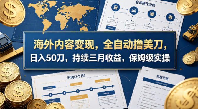 海外内容变现，全自动撸美刀，日入50刀，持续三月收益，保姆级实操【揭秘】-小灰云创