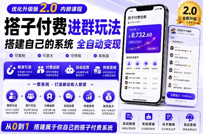 搭建群系统实战项目玩法,搭建整套付费进群系统,实现全天被动收益-小灰云创