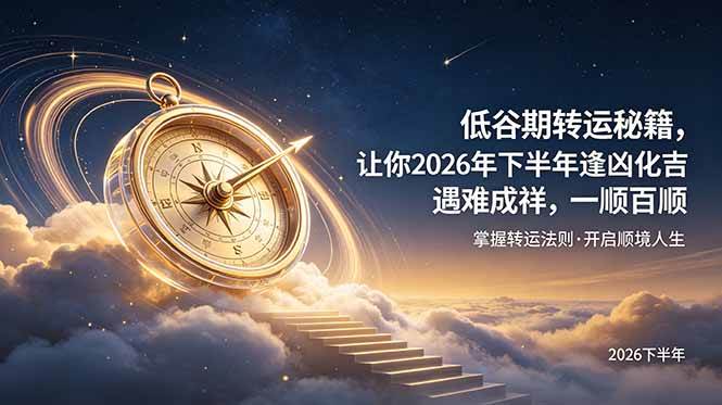 （19024期）付费文章：低谷期转运秘籍，让你2026年下半年逢凶化吉，遇难成祥，一顺百顺。-小灰云创
