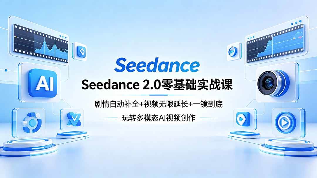 （18312期）Seedance 2.0零基础实战课：剧情自动补全+视频无限延长+一镜到底：玩转多模态AI视频创作-小灰云创