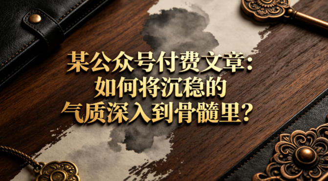 某公众号付费文章：如何将沉稳的气质深入到骨髓里？-小灰云创