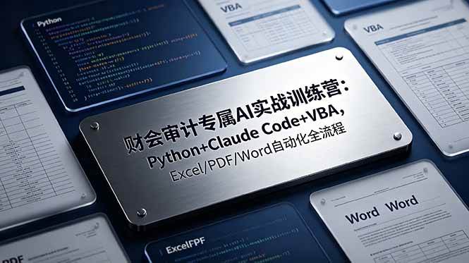 （19028期）财会审计专属 AI实战训练营：Python+Claude Code+VBA，Excel/PDF/Word自动化全流程-小灰云创