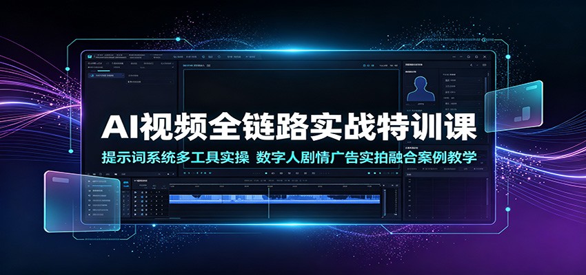 AI视频全链路实战特训课：提示词系统多工具实操，数字人剧情广告实拍融合案例教学-小灰云创