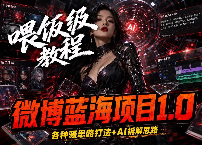 微博蓝海项目1.0_各种Sao操作整理+AI引流拆解，喂饭级教学-小灰云创