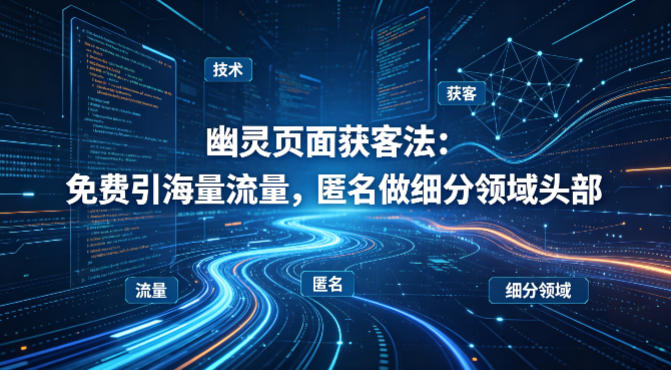 用懂技术！幽灵页面获客法：免费引海量流量，匿名做细分领域头部 - 小灰云创-小灰云创