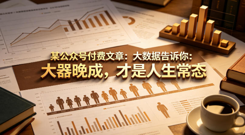 某公众号付费文章：大数据告诉你：大器晚成，才是人生常态-小灰云创