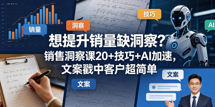 想提升销量缺洞察？销售洞察课20+技巧+AI加速，文案戳中客户超简单【原创双语字幕】-小灰云创