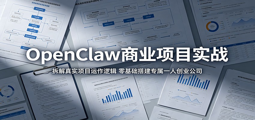 OpenClaw商业项目实战：拆解真实项目运作逻辑，零基础搭建专属一人创业公司-小灰云创